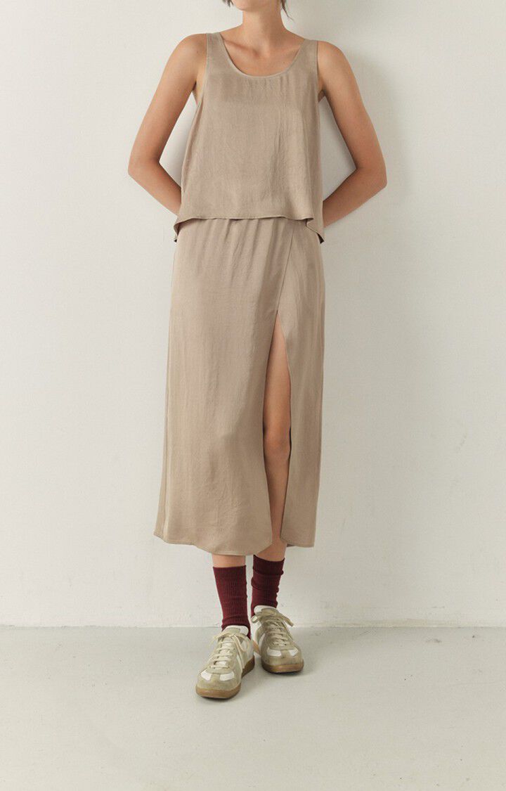 american vintage Top femme Widland - TAUPE Sans manches Beige - H22B