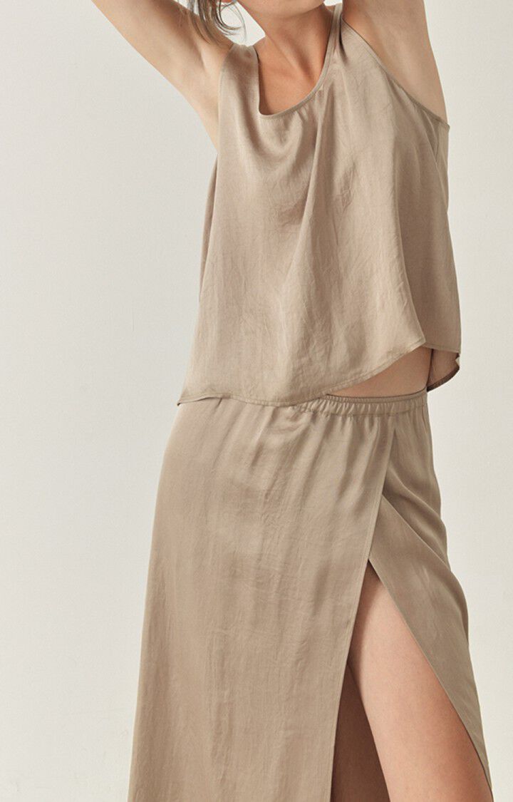 American Vintage Top Femme Widland - TAUPE Sans Manches Marron - H22