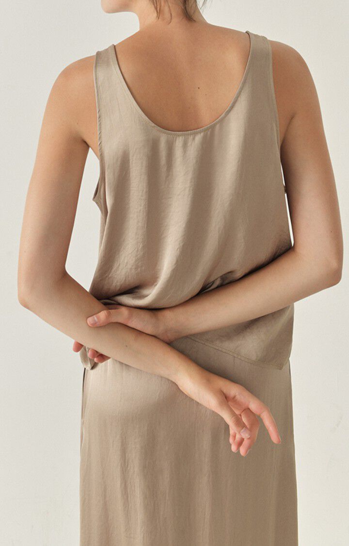 American Vintage Top Femme Widland - TAUPE Sans Manches Marron - H22