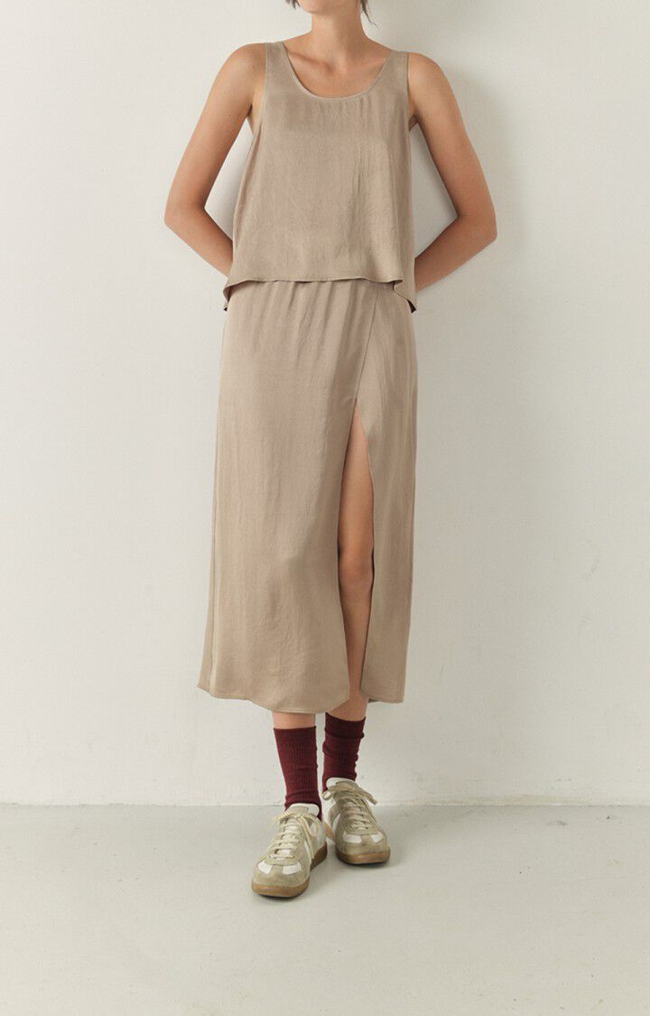 american vintage Top femme Widland - TAUPE Sans manches Marron - H22