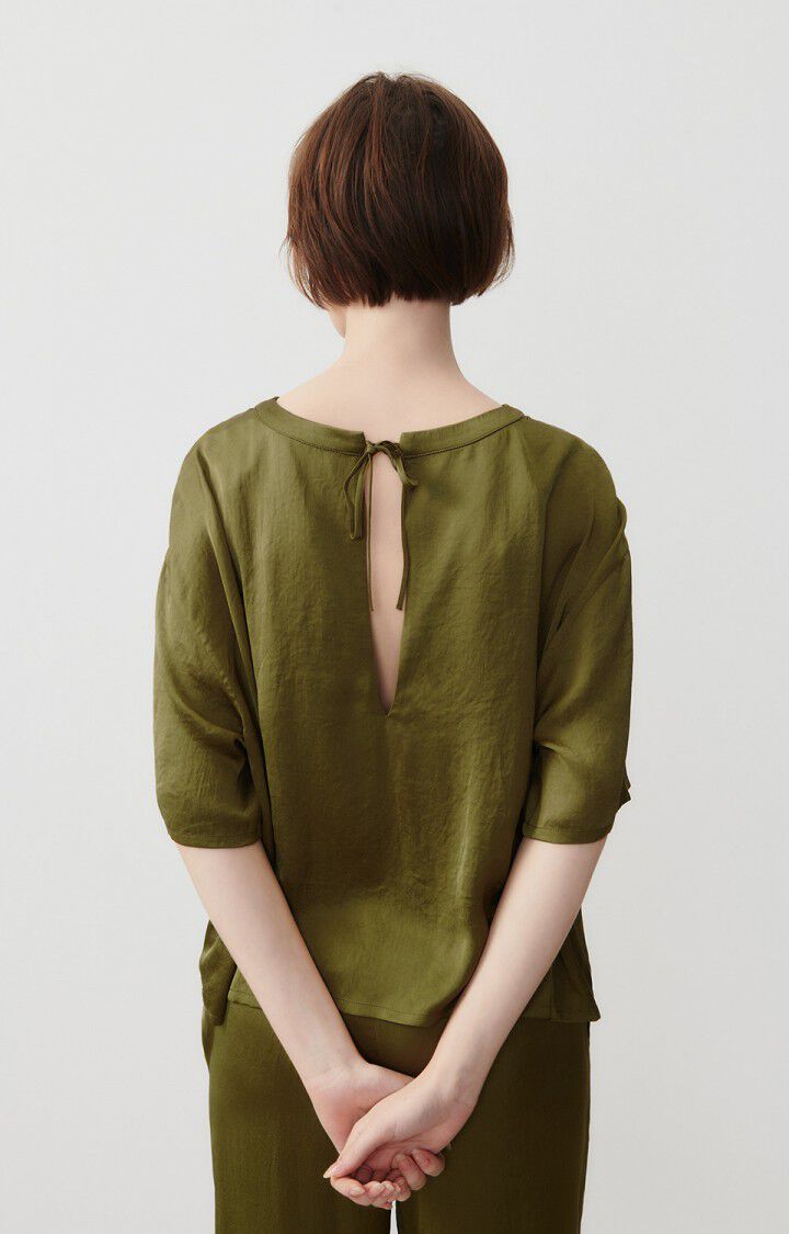 American Vintage Top Femme Widland - THYM 23 Manches Courtes Vert - E24