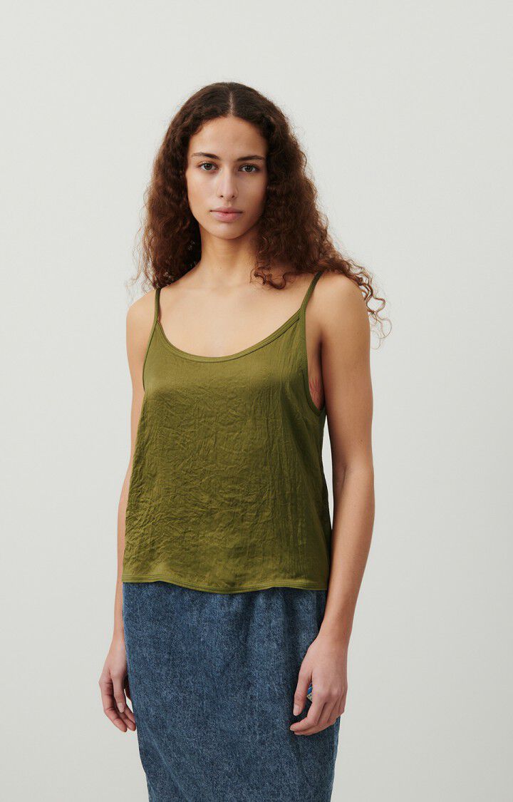 american vintage Top femme Widland - THYM Fines bretelles Vert - E24