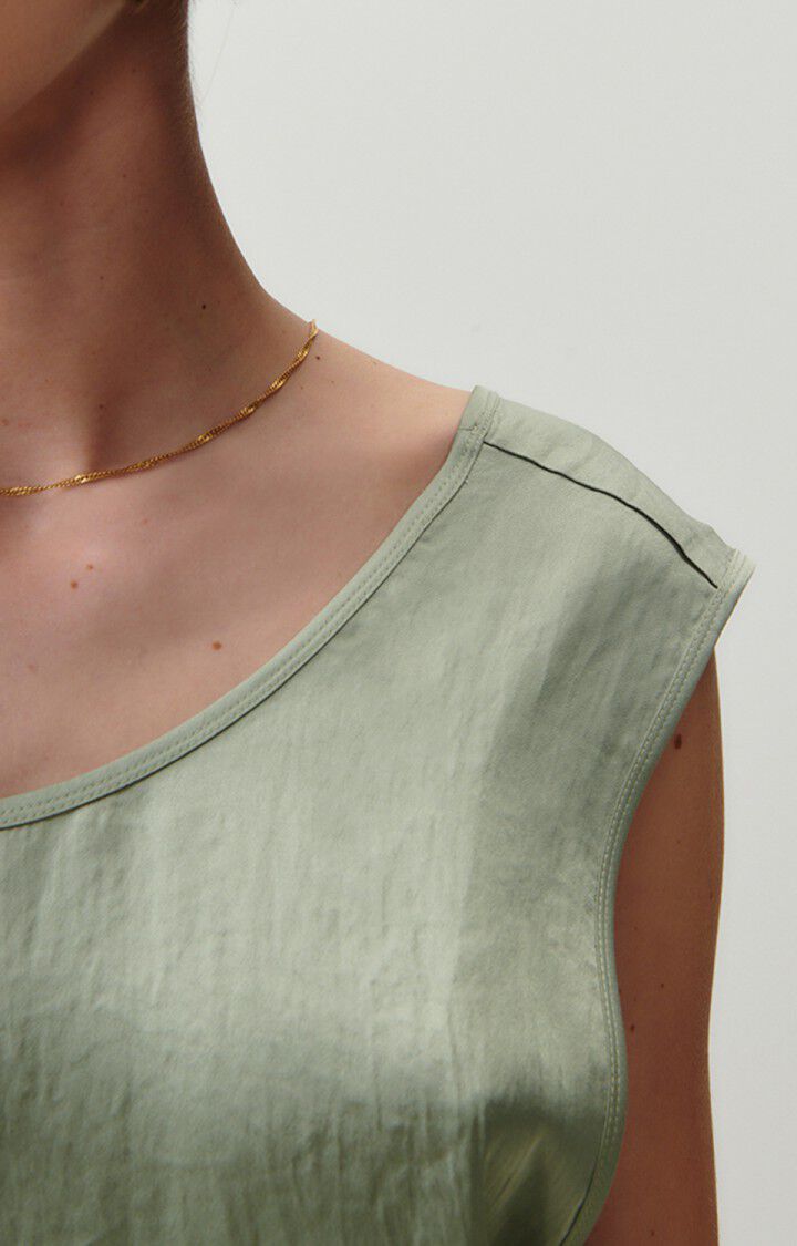 American Vintage Top Femme Widland - TILLEUL 0 Sans Manches Vert - E23