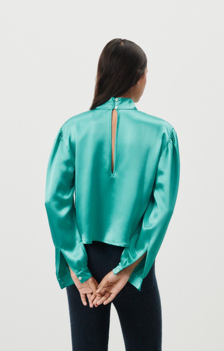 American Vintage Top Femme Wodbay - RIVIERA 63 Manches Longues Bleu - H23