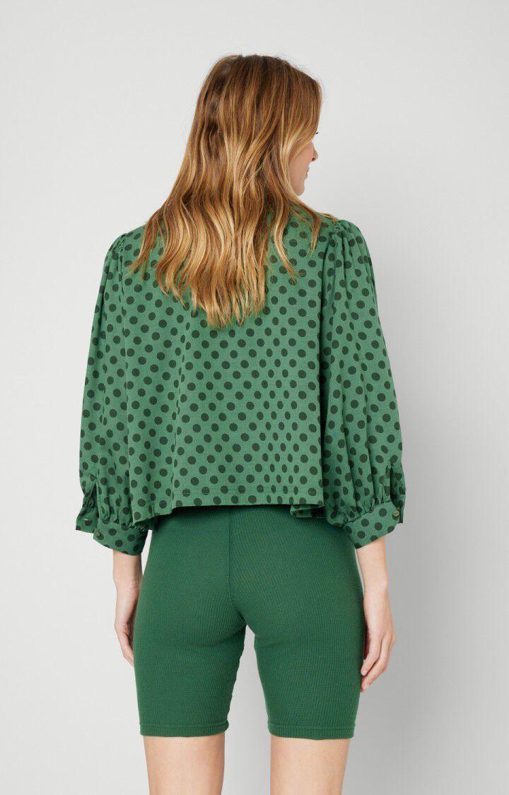 American Vintage Top Femme Yayowood - LARGE POIS VERT Manches 3/4 Vert - H18