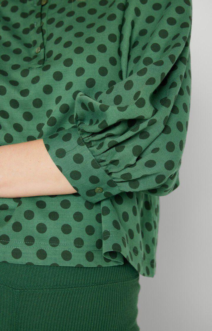 American Vintage Top Femme Yayowood - LARGE POIS VERT Manches 3/4 Vert - H18