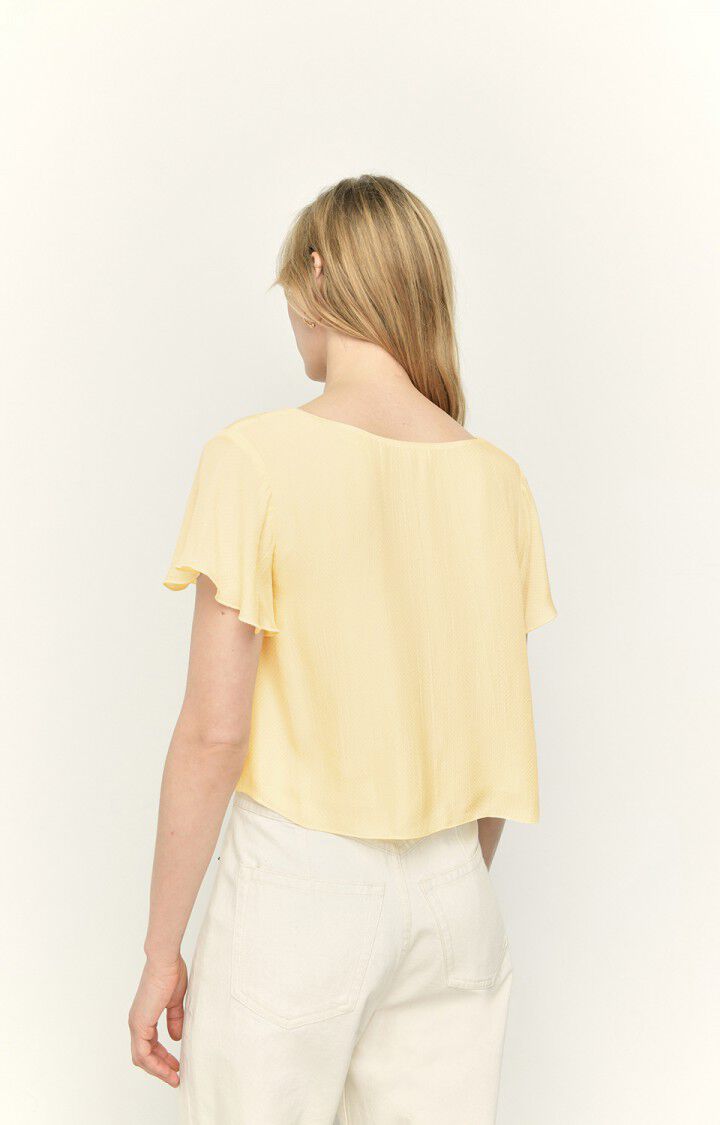 American Vintage Top Femme Yumy - COQUILLE Manches Courtes Jaune - E22