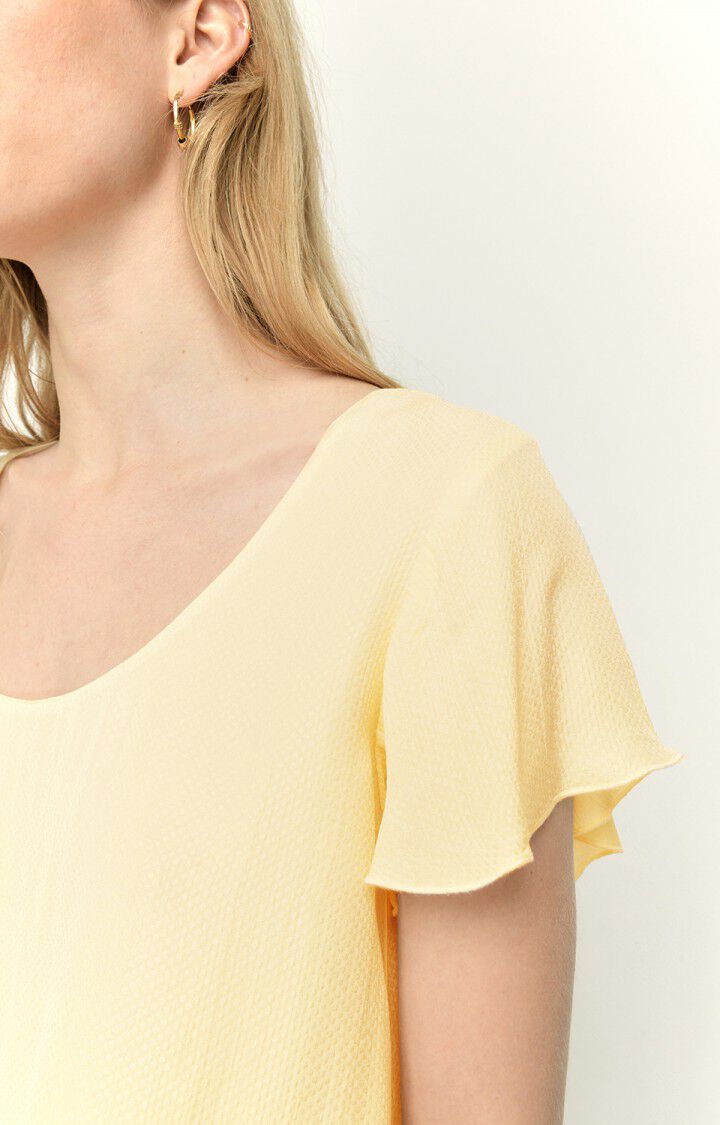 American Vintage Top Femme Yumy - COQUILLE Manches Courtes Jaune - E22