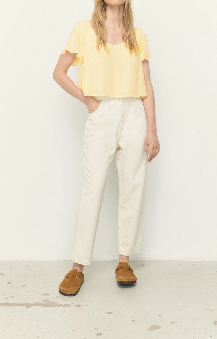 American Vintage Top Femme Yumy - COQUILLE Manches Courtes Jaune - E22