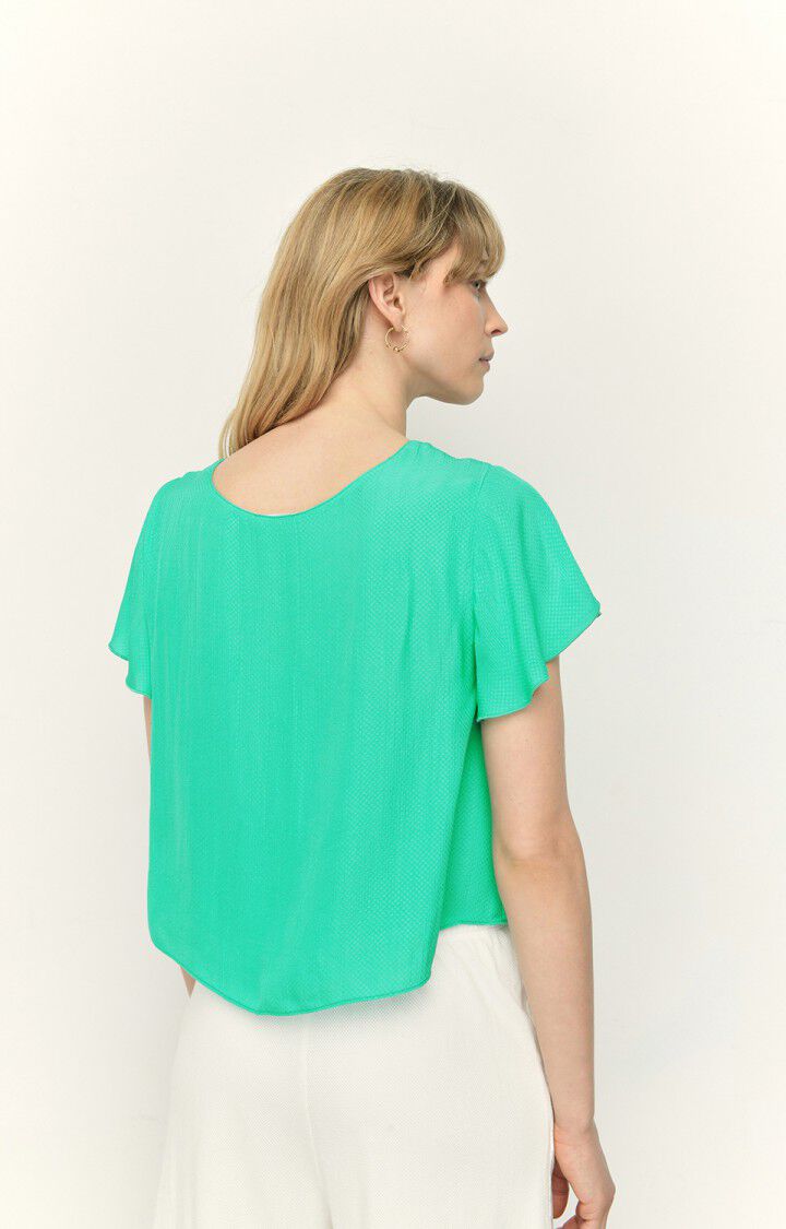 American Vintage Top Femme Yumy - MENTHE A L'EAU Manches Courtes Vert - E22B