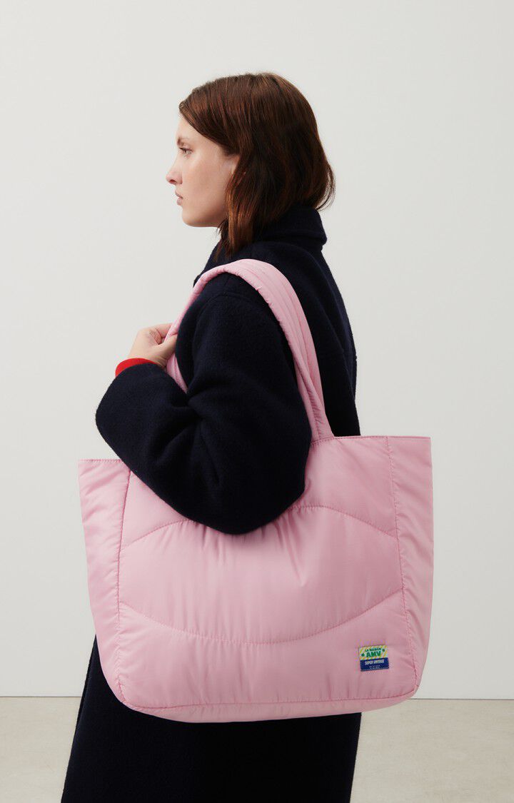 american vintage Tote bag mixte Zidibay - BONBON Rose - H23