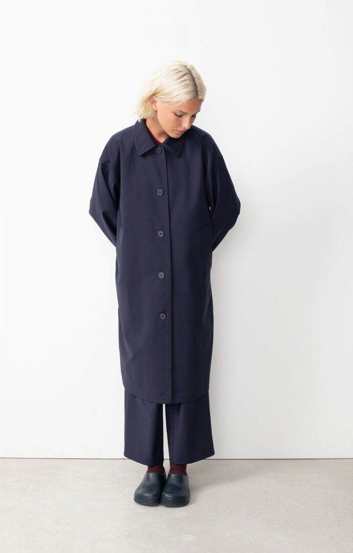American Vintage Trench Femme Doacity - NAVY 51 Manches Longues Bleu - E25