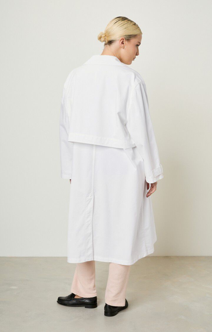 American Vintage Trench Femme Giony - BLANC Manches Longues Blanc - E20