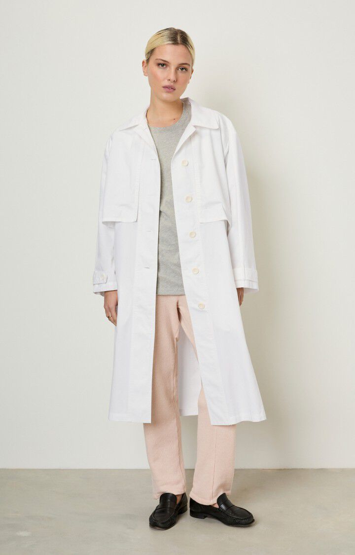 American Vintage Trench Femme Giony - BLANC Manches Longues Blanc - E20