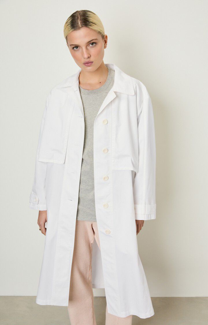 american vintage Trench femme Giony - BLANC Manches longues Blanc - E20