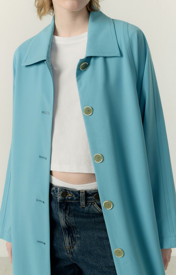 American Vintage Trench Femme Kabird - CURACAO 62 Manches Longues Bleu - E23