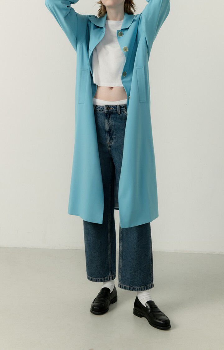 American Vintage Trench Femme Kabird - CURACAO 62 Manches Longues Bleu - E23