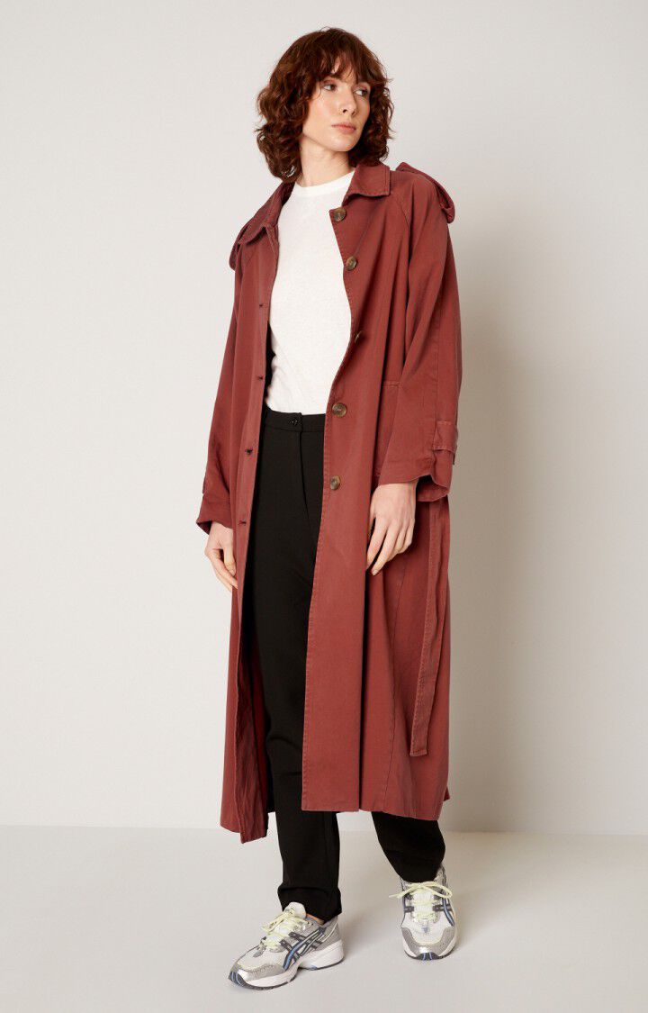 American Vintage Trench Femme Ooklaoma - TOMETTE Manches Longues Marron - E21