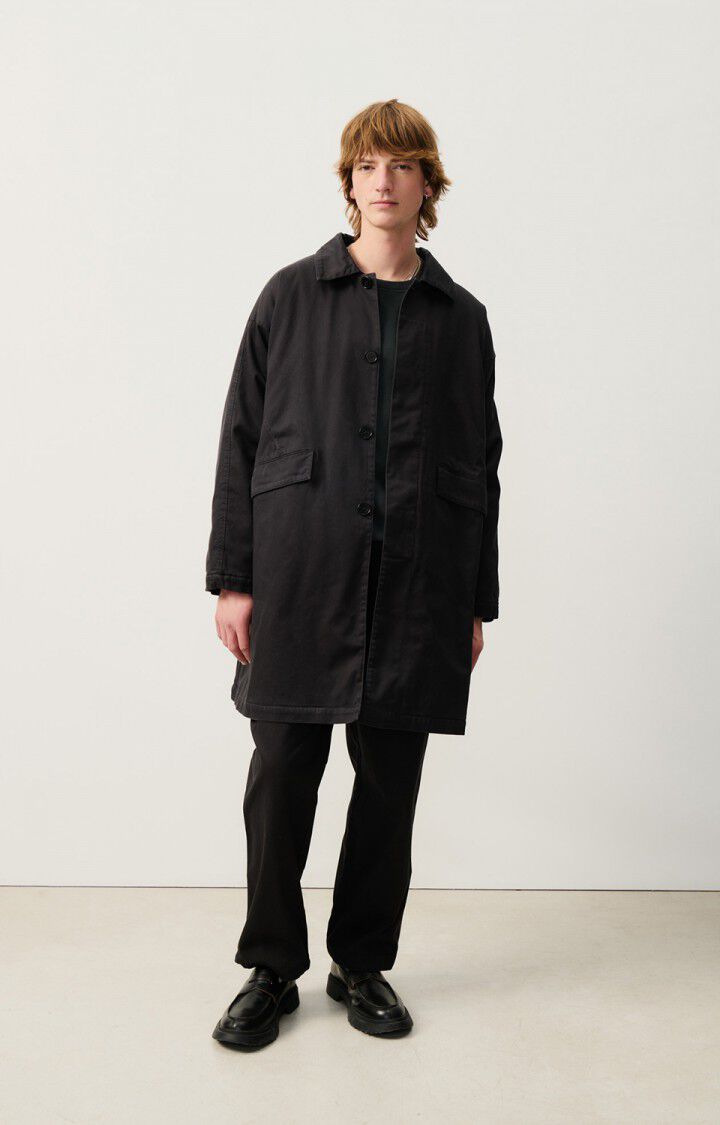american vintage Trench homme Izatown - CARBONE 59 Manches longues Noir - H24
