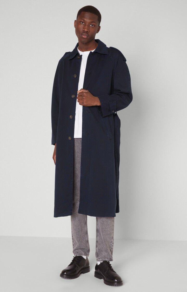 American Vintage Trench Homme Ooklaoma - NAVY Manches Longues Bleu - H21