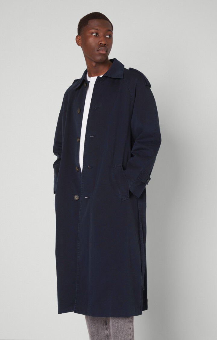 american vintage Trench homme Ooklaoma - NAVY Manches longues Bleu - H21