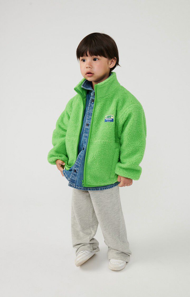 american vintage Veste enfant Hoktown - VERT FLUO CHINE 35 Manches longues Vert - H24