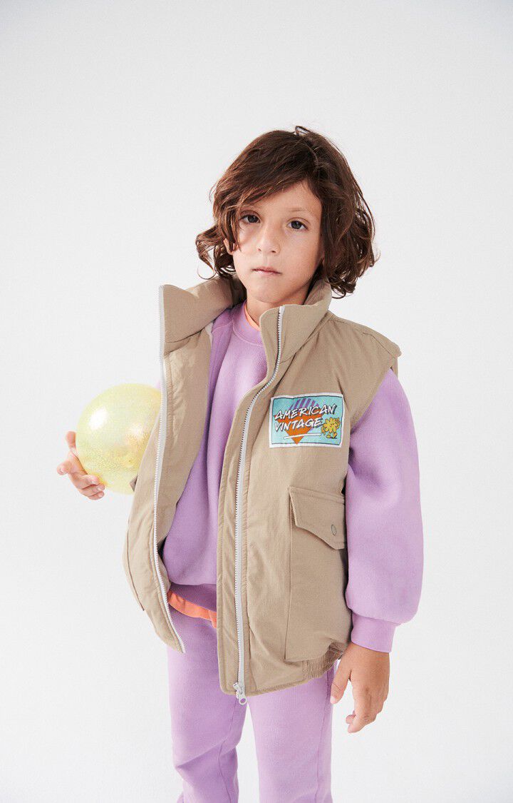 american vintage Veste enfant Zaxoo - OTARIE 0 Sans manches Beige - H24