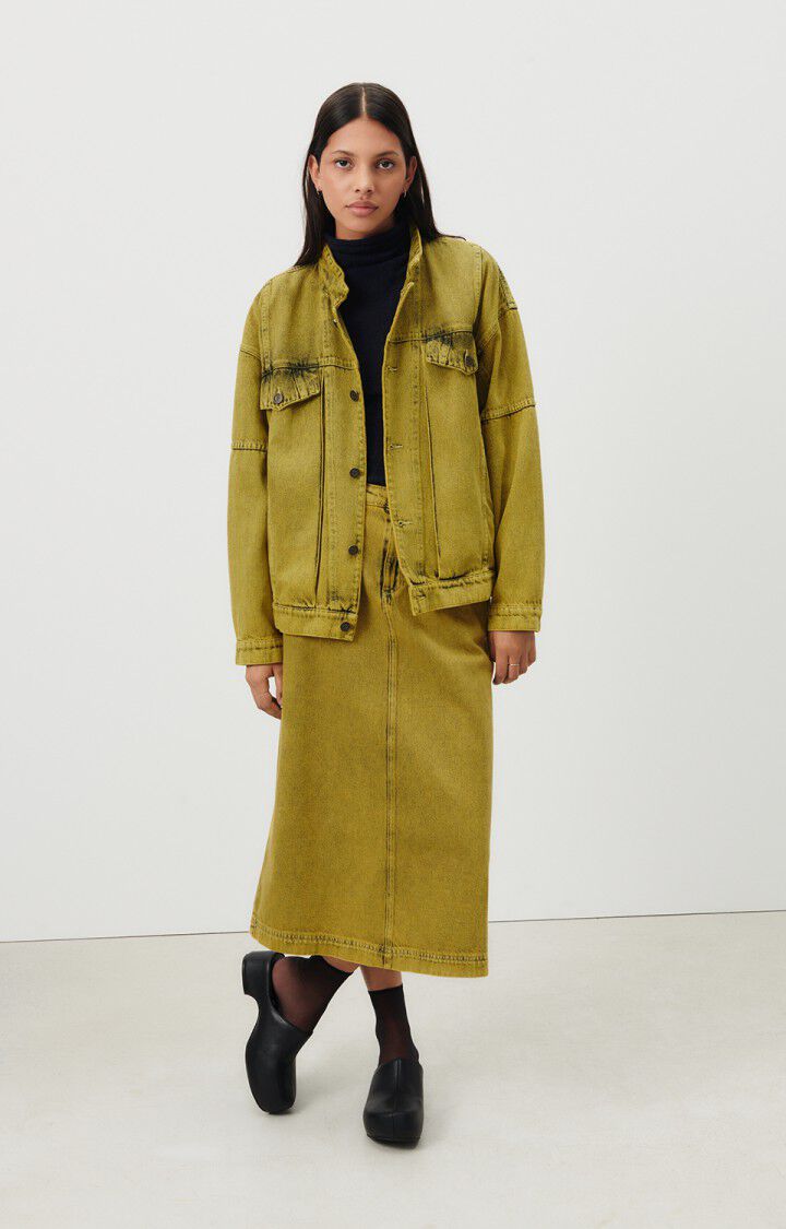 American Vintage Veste Femme Blinewood - SURTEINTURE JAUNE 52 Manches Longues Jaune - H23