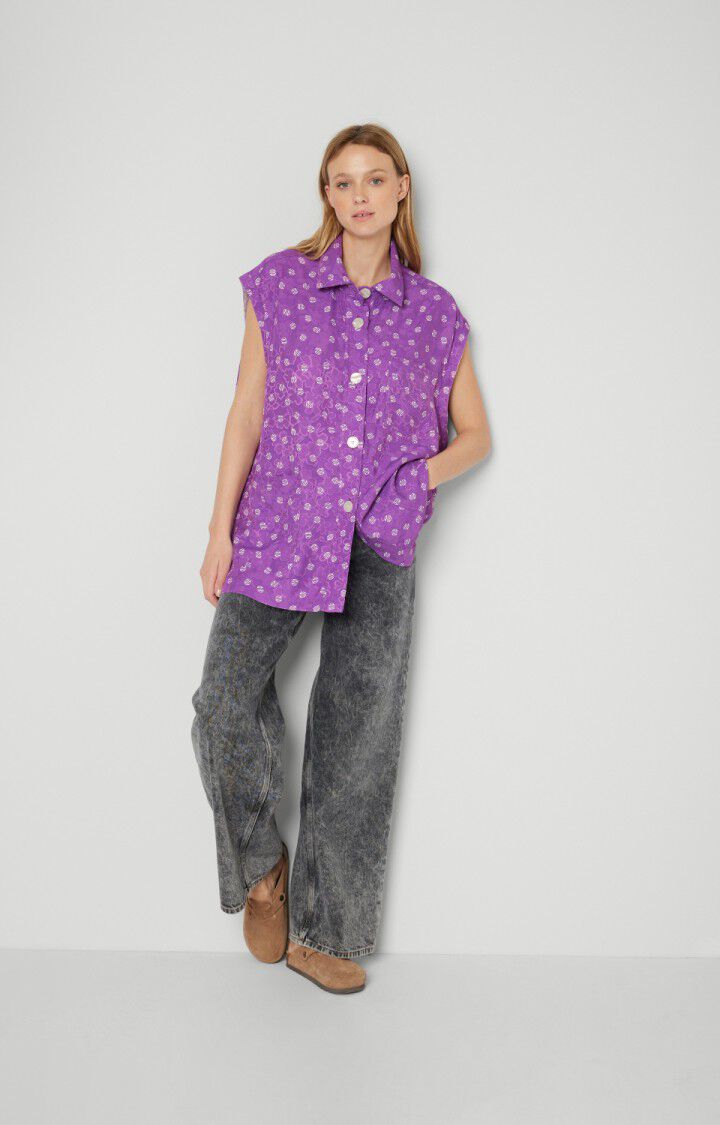 American Vintage Veste Femme Bukbay - ANITA 0 Sans Manches Violet - E23