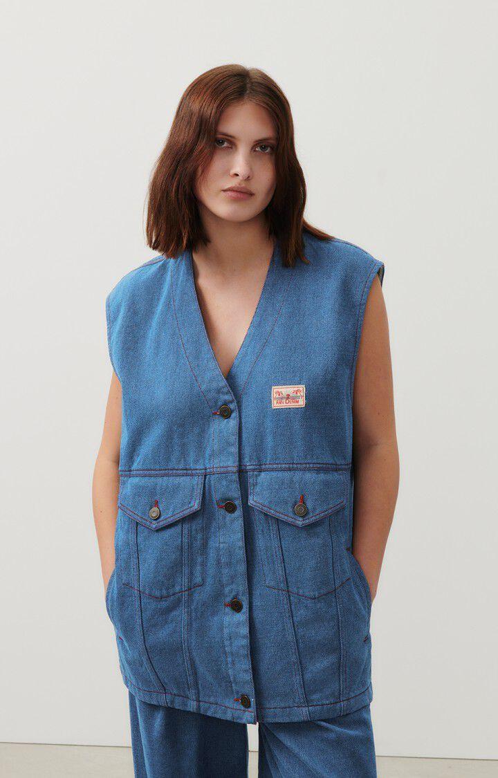 american vintage Veste femme Faow - BLUE 0 Sans manches Bleu - E24