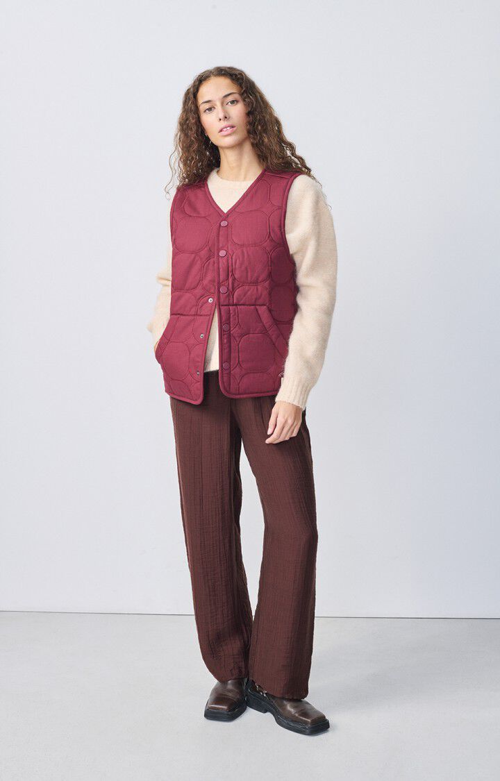 American Vintage Veste Femme Fibcity - BETTERAVE 0 Sans Manches Rouge - H22