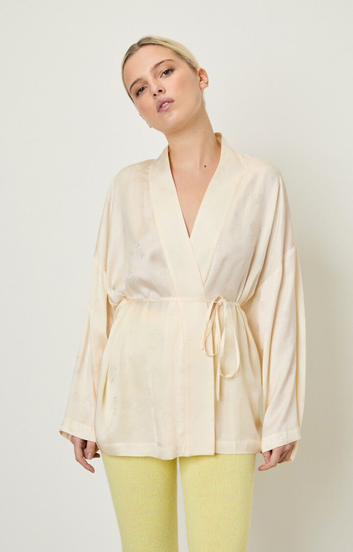 american vintage Veste femme Gitaka - NACRE Manches longues Beige - E21