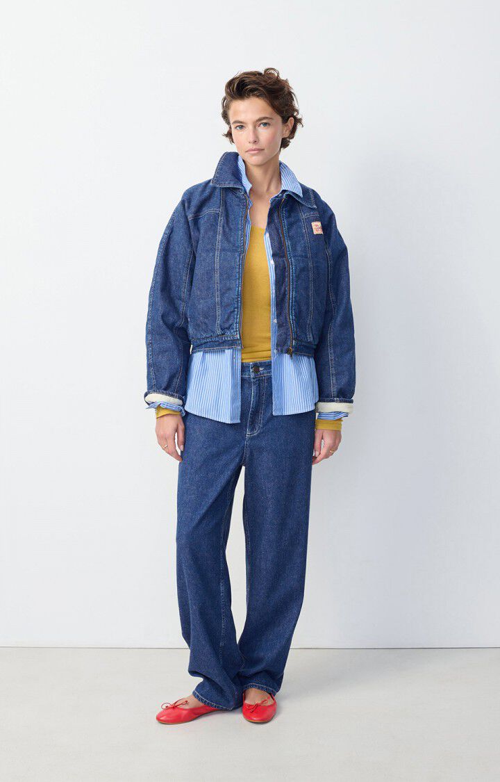 American Vintage Veste Femme Globay - MEDIUM BRUT 69 Manches Longues Bleu - H24