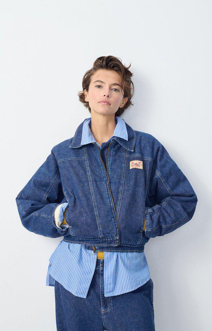 american vintage Veste femme Globay - MEDIUM BRUT 69 Manches longues Bleu - H24