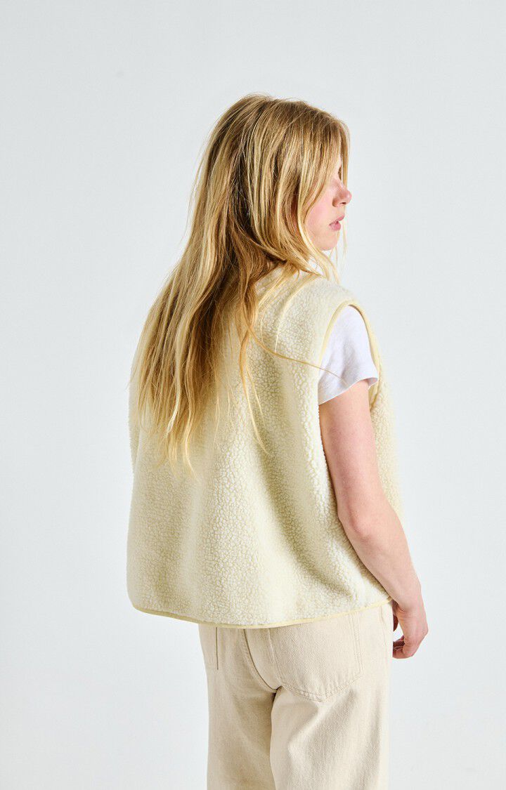 American Vintage Veste Femme Hoktown - ECRU 0 Sans Manches Beige - E25