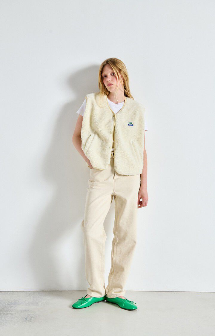 American Vintage Veste Femme Hoktown - ECRU 0 Sans Manches Beige - E25