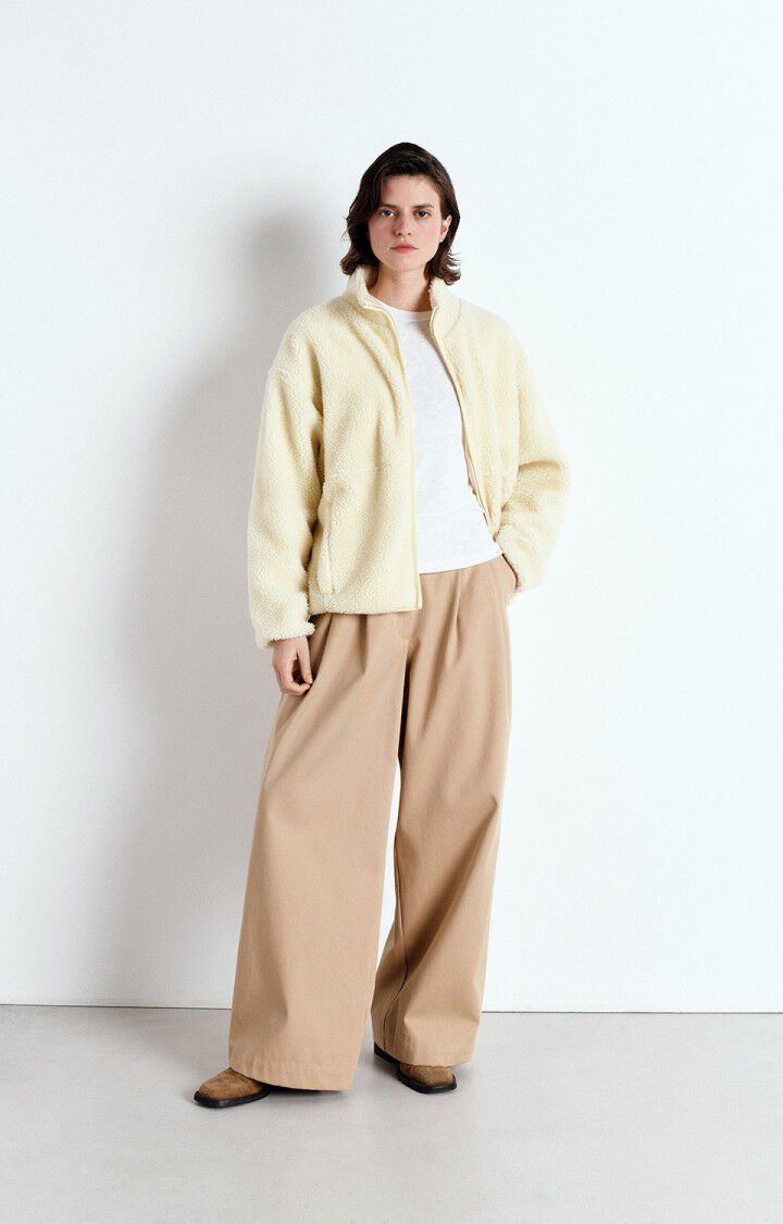 American Vintage Veste Femme Hoktown - ECRU 54 Manches Longues Beige - E25