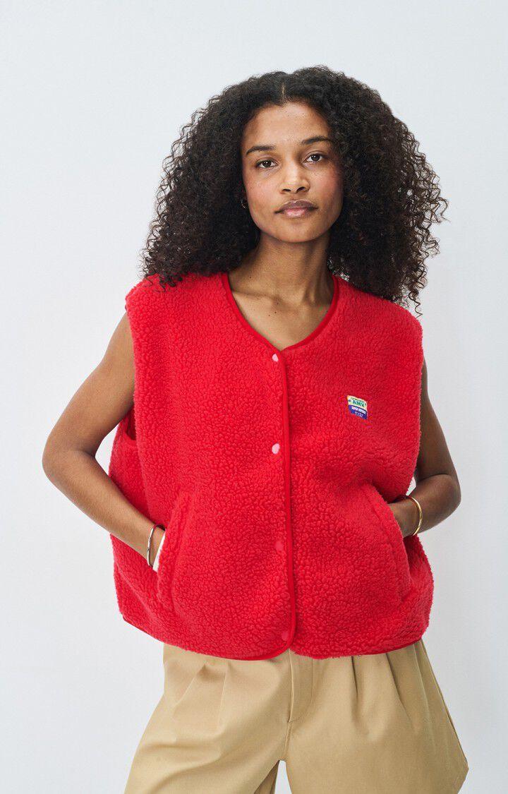 american vintage Veste femme Hoktown - FRAISE 0 Sans manches Rouge - E25
