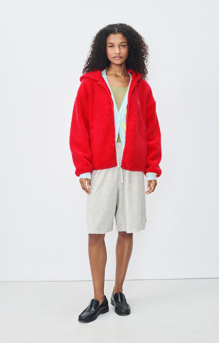 American Vintage Veste Femme Hoktown - FRAISE 50 Manches Longues Rouge - E25