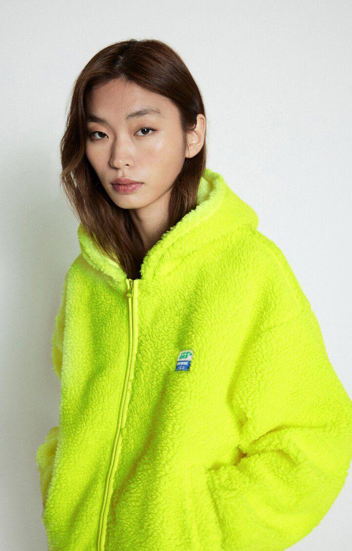 american vintage Veste femme Hoktown - JAUNE FLUO 50 Manches longues Jaune - E25