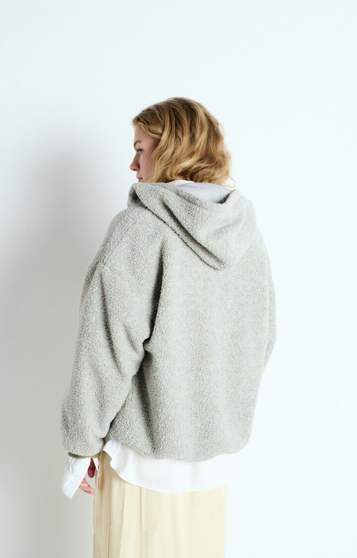 American Vintage Veste Femme Hoktown - POLAIRE CHINE 50 Manches Longues Gris - E25