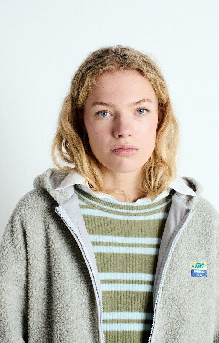 American Vintage Veste Femme Hoktown - POLAIRE CHINE 50 Manches Longues Gris - E25