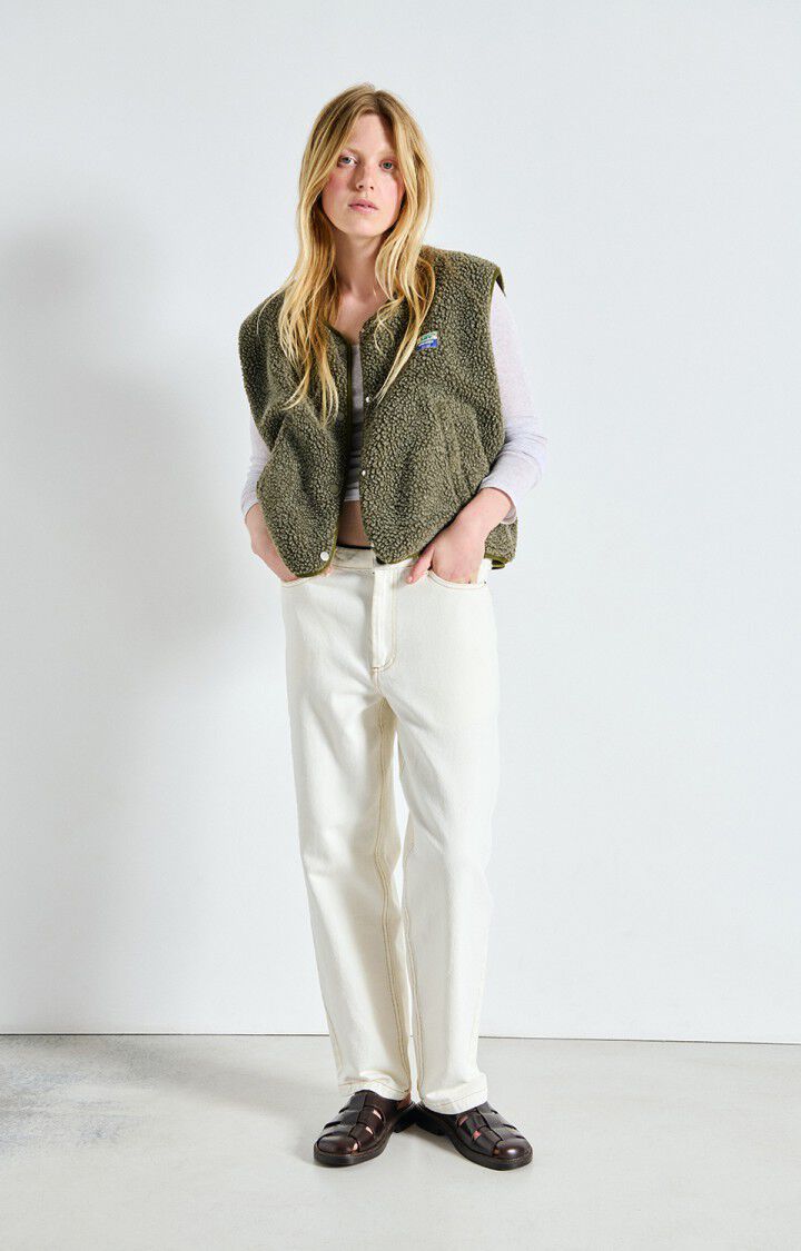 american vintage Veste femme Hoktown - VARAN CHINE 0 Sans manches Vert - E25