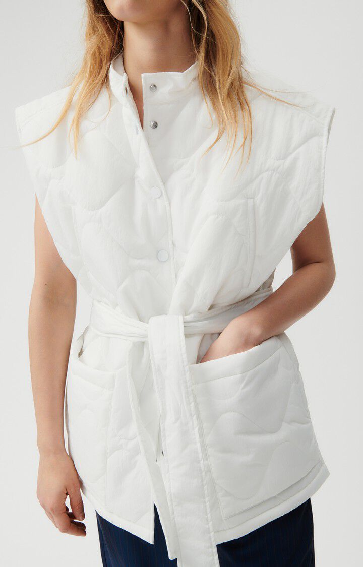 American Vintage Veste Femme Ikino - BLANC 0 Sans Manches Blanc - E23