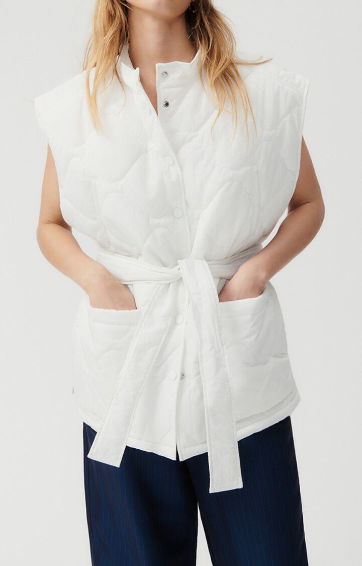 american vintage Veste femme Ikino - BLANC 0 Sans manches Blanc - E23