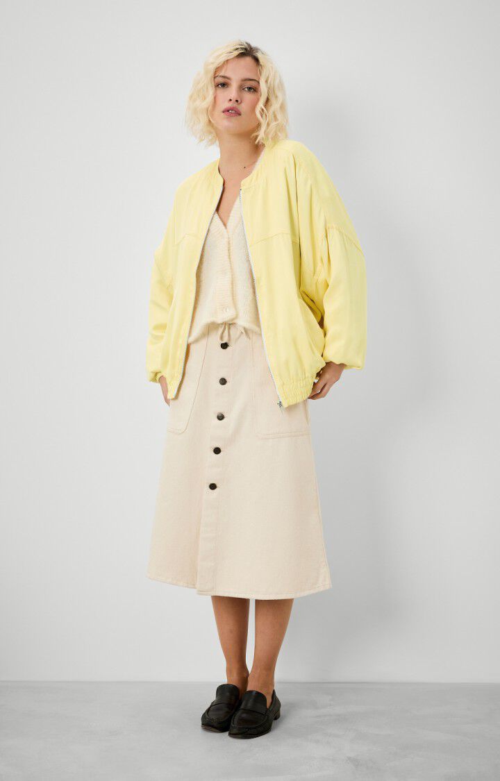 american vintage Veste femme Jadeson - GENET Manches longues Jaune - E20