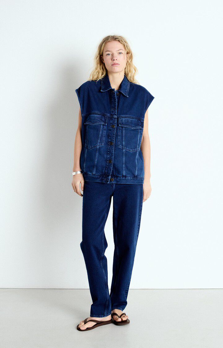 American Vintage Veste Femme Joybird - INDIGO Manches Courtes Bleu - E25