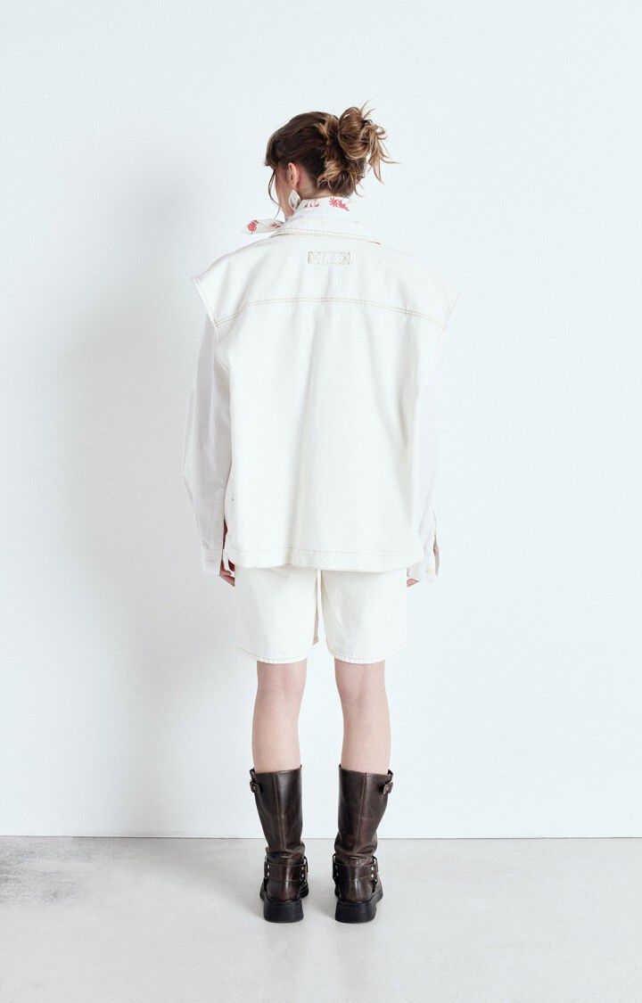 American Vintage Veste Femme Jozastreet - OFF WHITE Sans Manches Blanc - E25