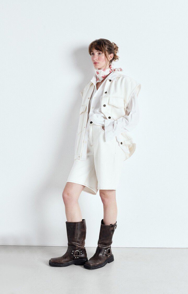 American Vintage Veste Femme Jozastreet - OFF WHITE Sans Manches Blanc - E25