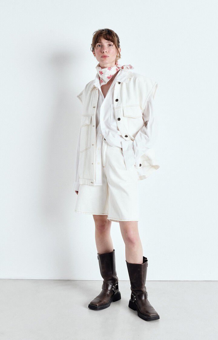 american vintage Veste femme Jozastreet - OFF WHITE Sans manches Blanc - E25